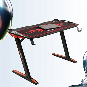 Игровой компьютерный стол SKILLL CTG-003, черный/красный, 1200х600х750 мм